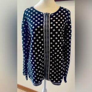 ORVIS | ladies full zip cardigan sweater. Size: L